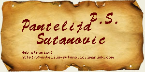 Pantelija Šutanović vizit kartica